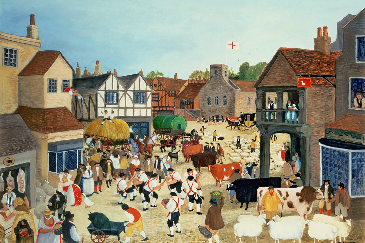 Mercado de gado de Mayfair do século XVIII de Margaret Loxton