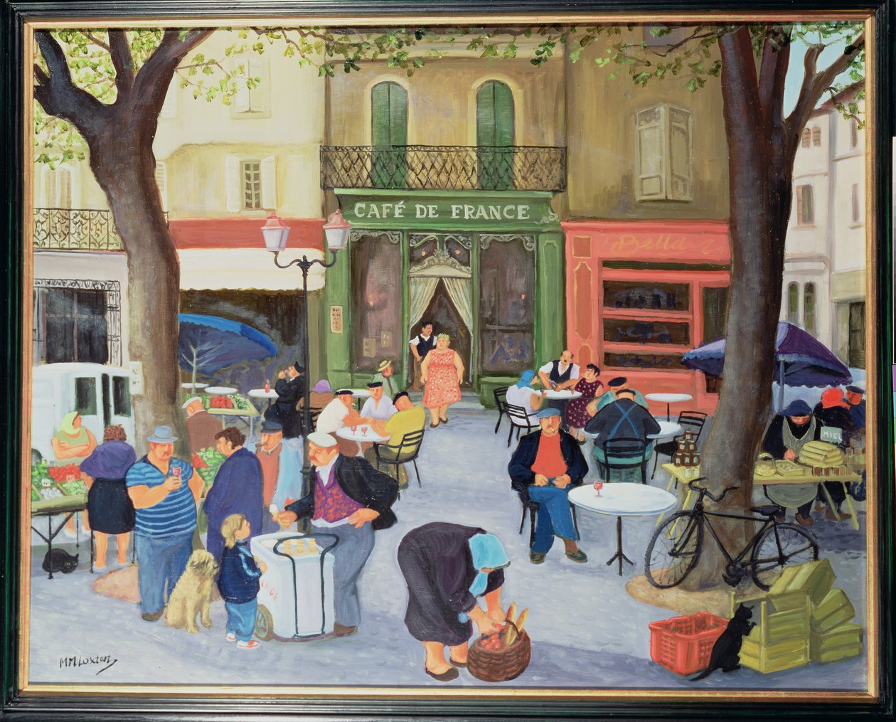 Café, Provence (óleo sobre tela) de Margaret Loxton