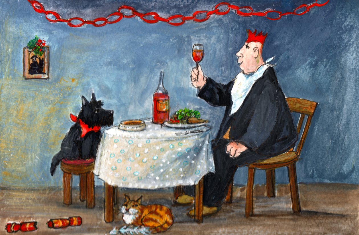 Celebração do Natal, 2014 (guache sobre papel) de Margaret Loxton