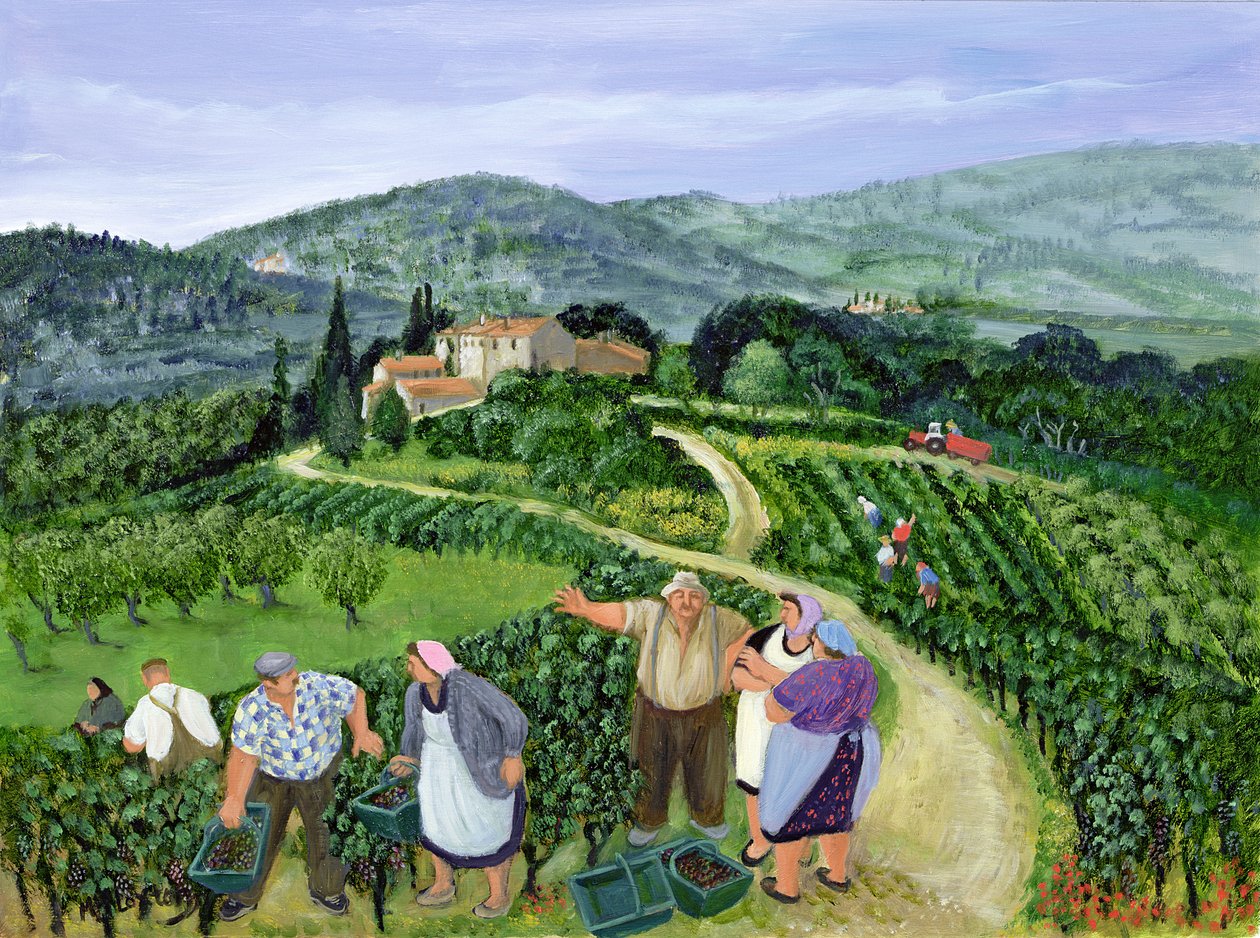 Chianti Classico, Villa Trasqua (óleo sobre tela) de Margaret Loxton
