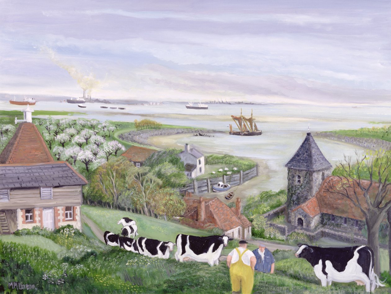 Quinta do Estuário do Tamisa (óleo sobre tela) de Margaret Loxton