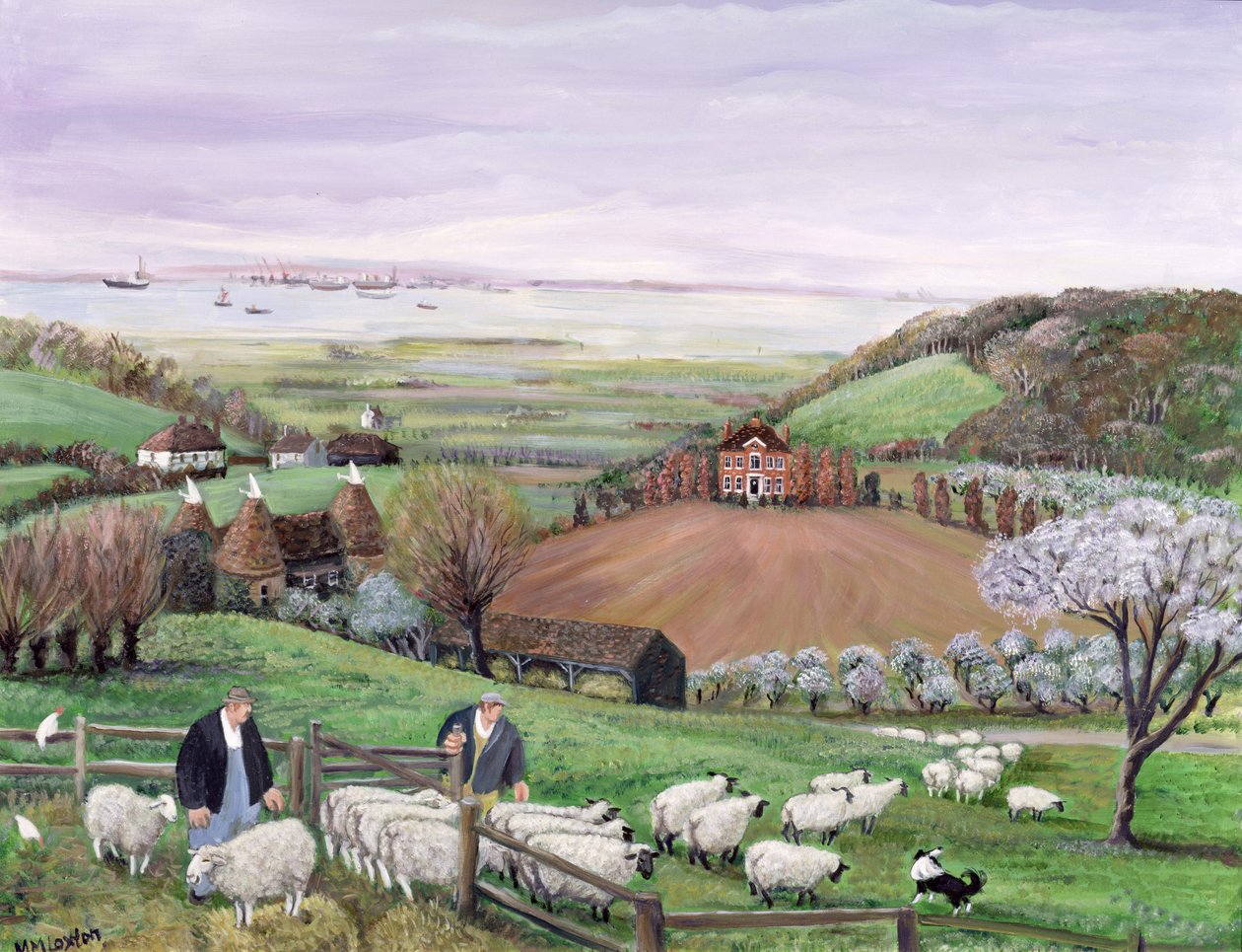 Vista do Tamisa (óleo sobre tela) de Margaret Loxton