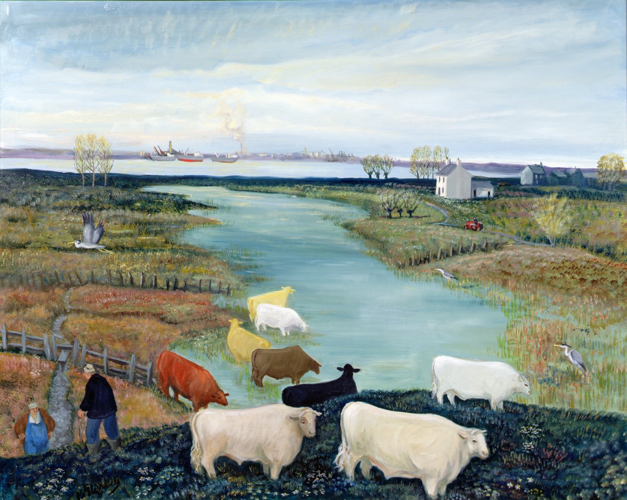 Windmill Creek (óleo sobre tela) de Margaret Loxton