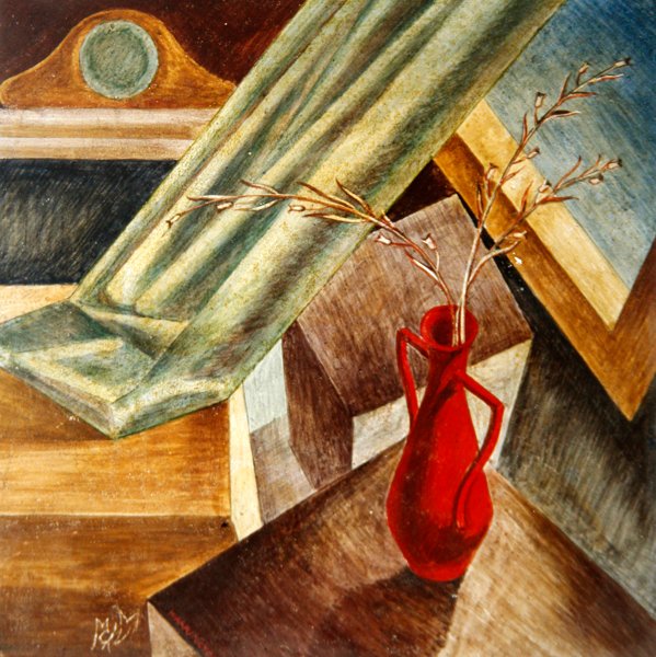 Interior, c.1938 (tempera sobre linho a bordo) de Margaret M. Warrington