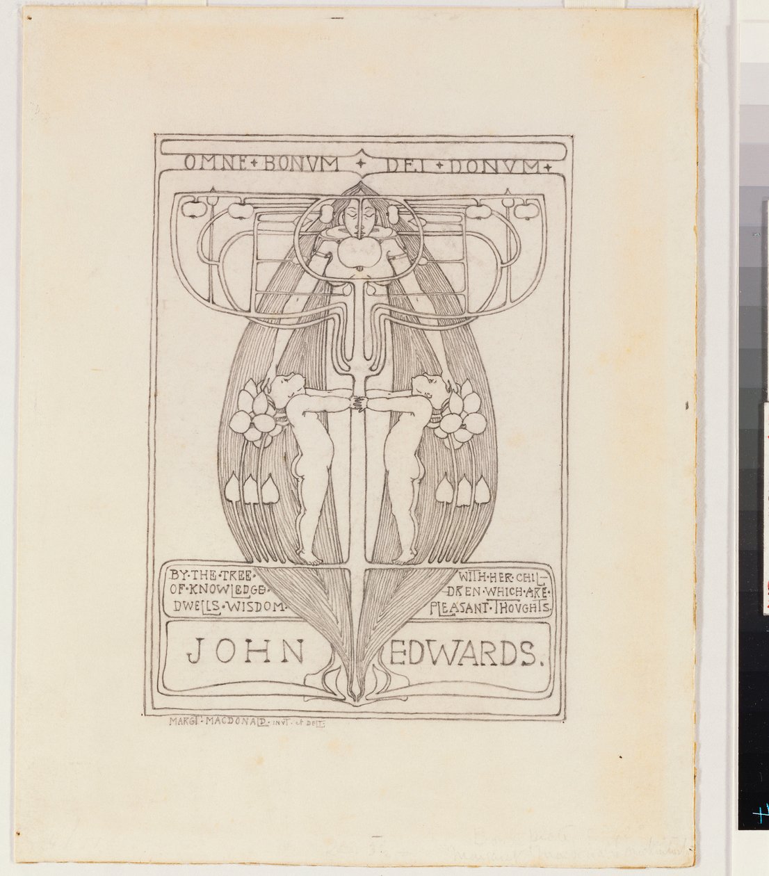 Design para um Bookplate de Margaret MacDonald Mackintosh