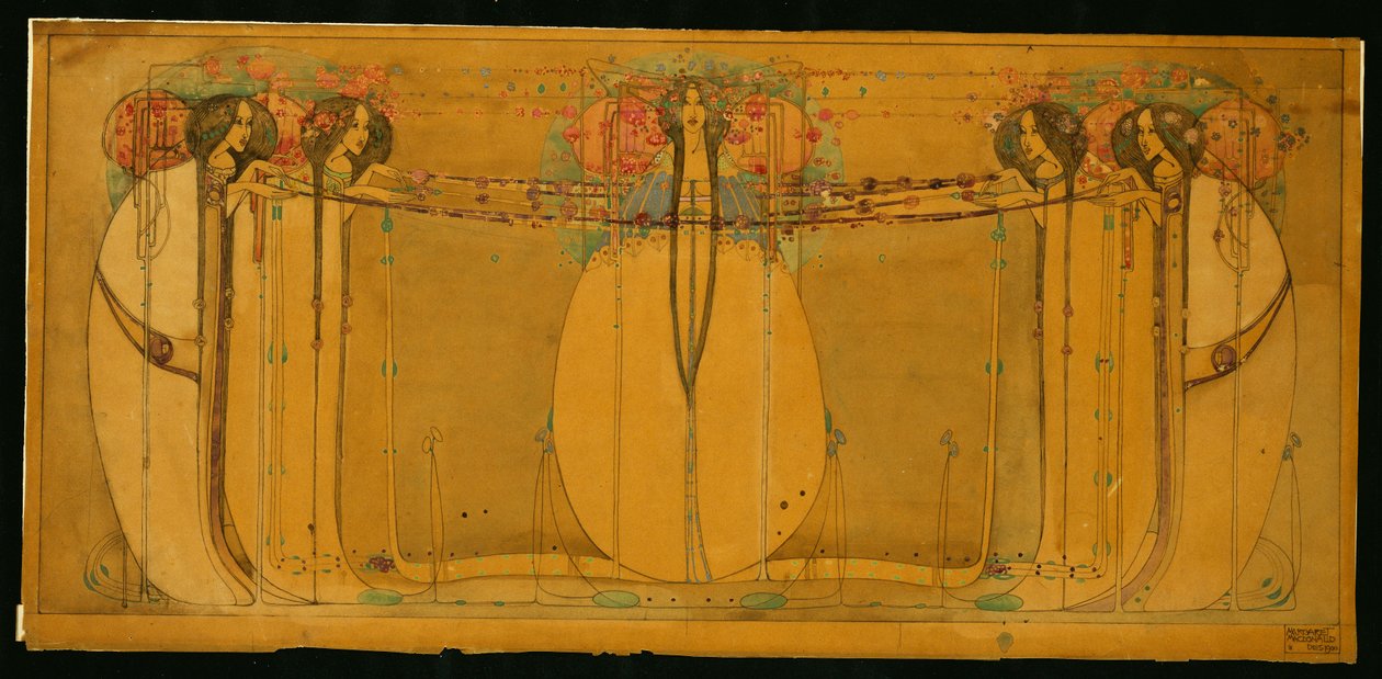 A rainha de maio de Margaret MacDonald Mackintosh