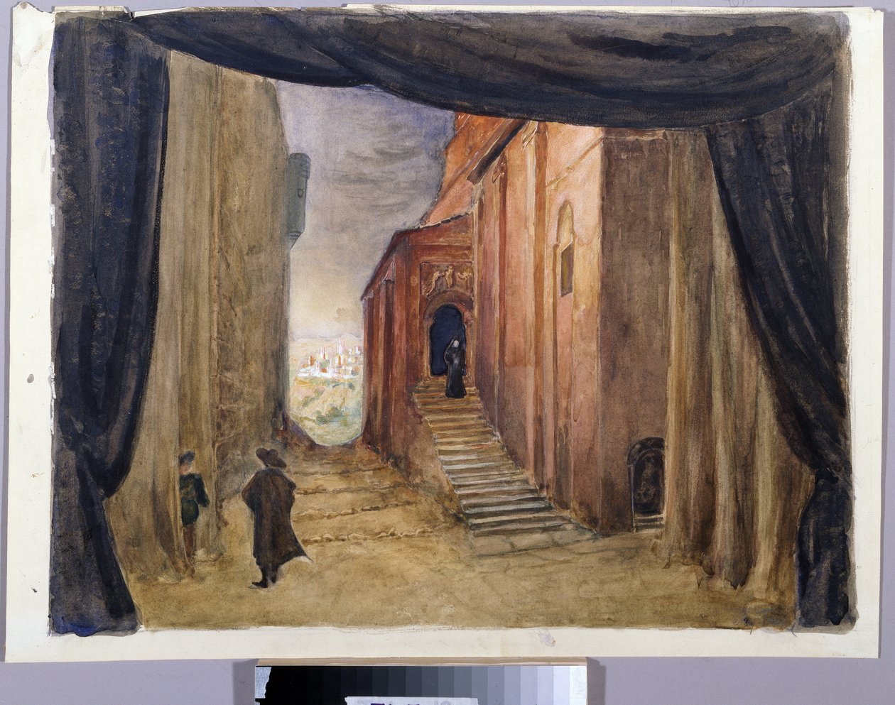 Decoração Preparatória da Ópera "O Hóspede de Pierre", de Alexandre Dargomyjski (1813-1869) de Margarita Genrichovna Genke Shifrina