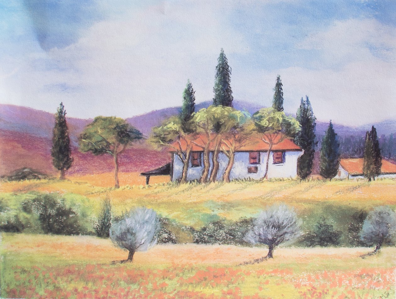 Estrada para Siena, 1999 (pastel) de Margo Starkey