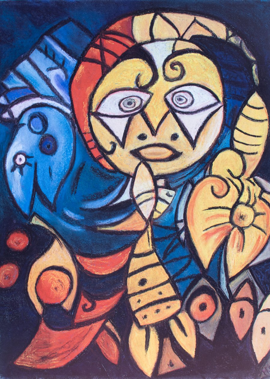 Olhos fixos, 2017 (pastel) de Margo Starkey