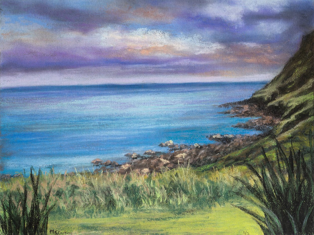 Uma praia na Cornualha (pastel) de Margo Starkey
