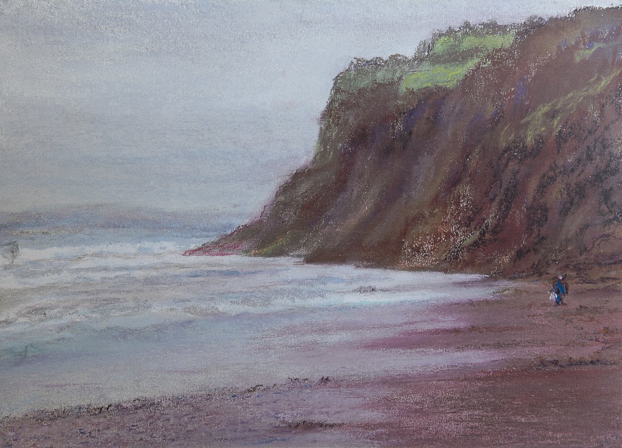 Penhascos em Shaldon S - Devon, 2020 (pastel) de Margo Starkey