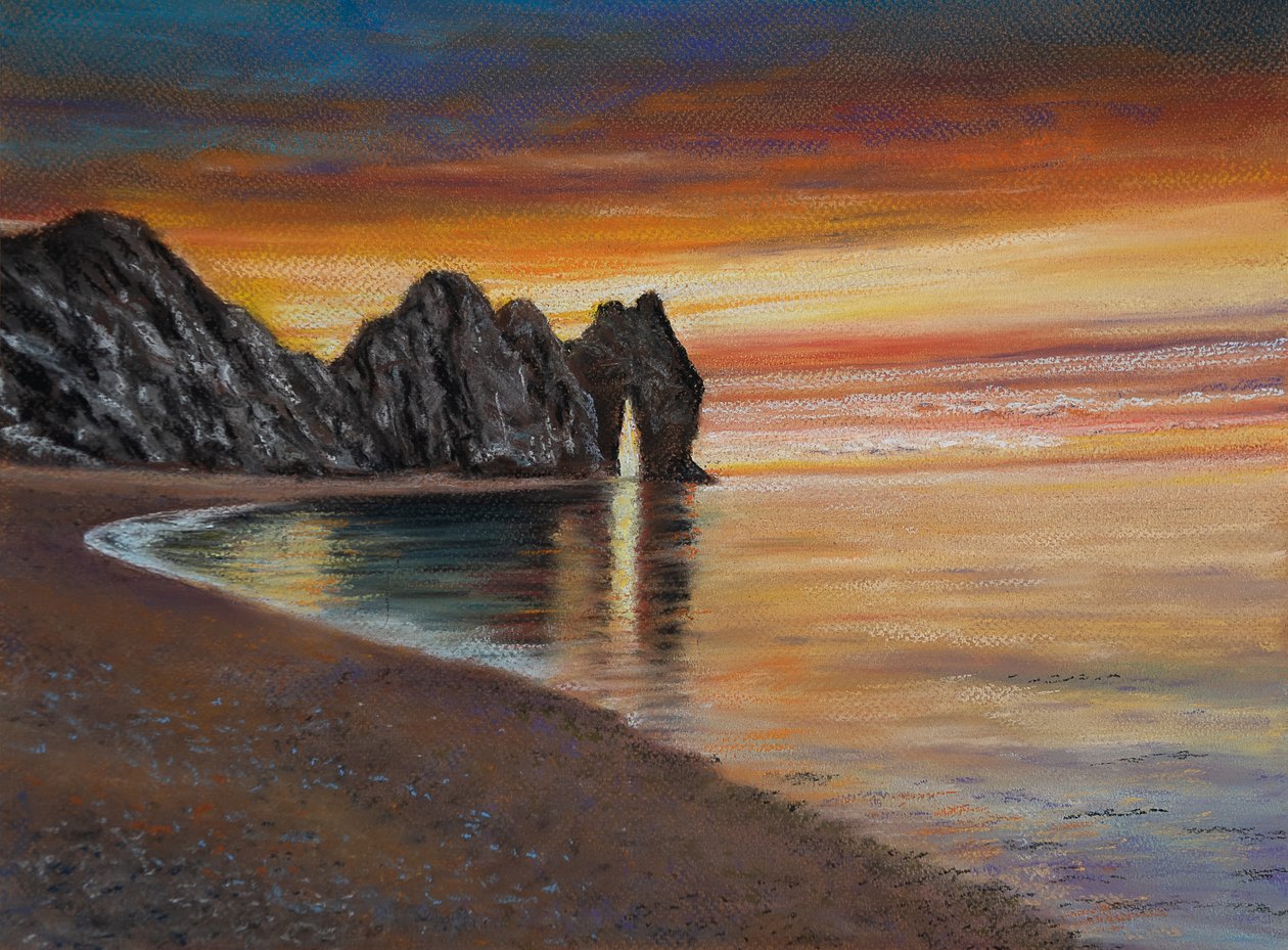 Porta Derdal. Dorset, 2020 (pastel) de Margo Starkey