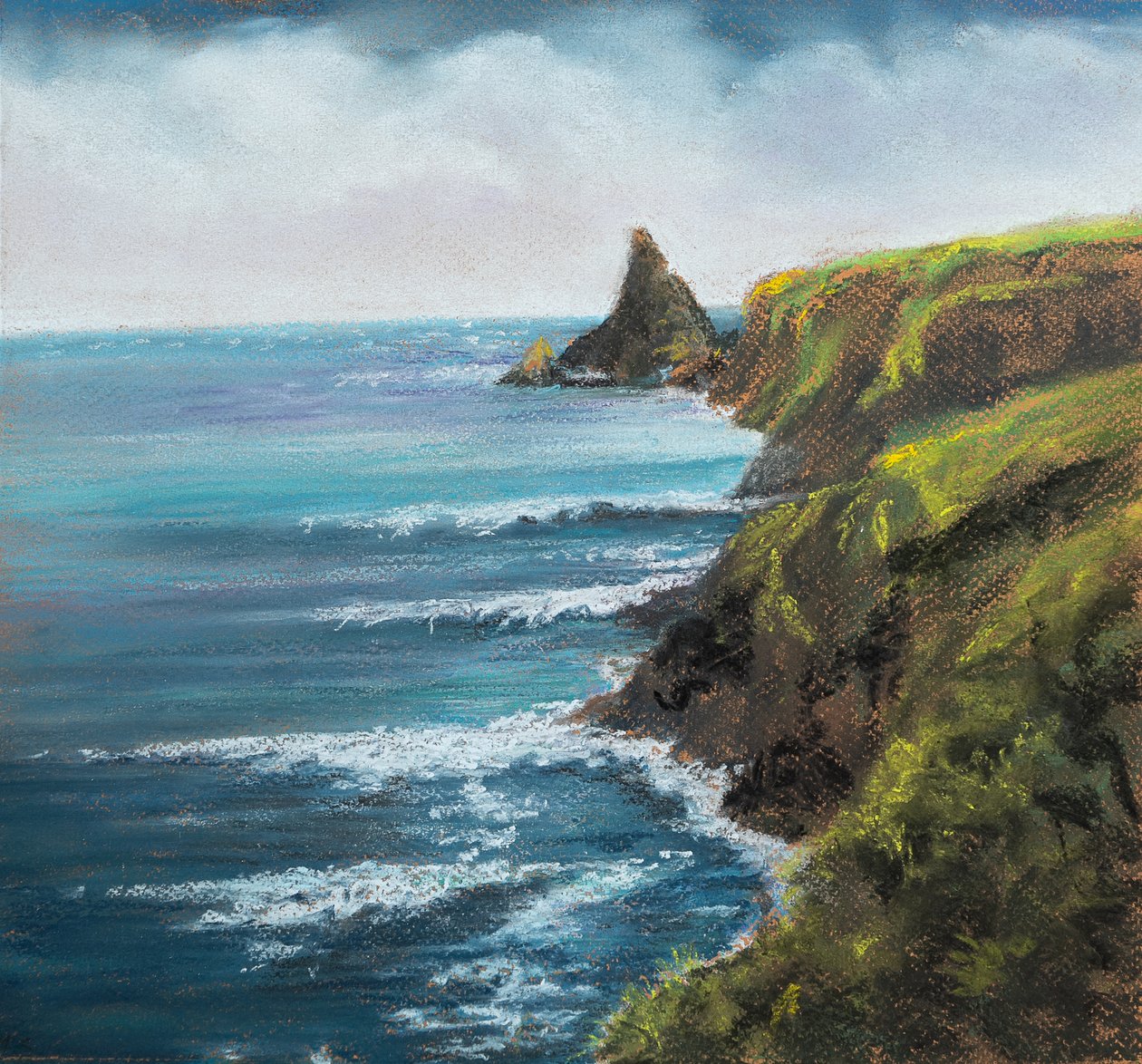 Cena costeira de Devonshire, 2020 (pastel) de Margo Starkey