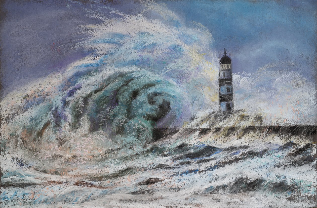 Mar tempestuoso, 2020 (pastel) de Margo Starkey