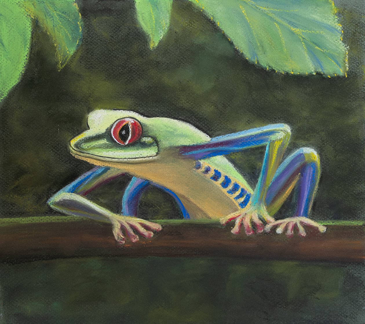 Sapo de árvore, 2020 (pastel) de Margo Starkey