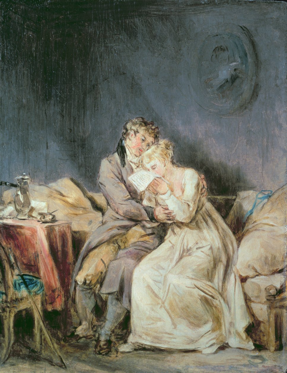 Lendo a carta (painel) de Marguerite Gerard