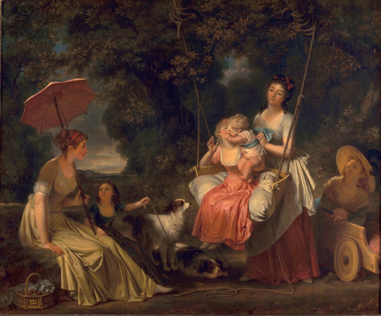 O beijo da inocência, ou o balanço, c.1787-88 de Marguerite Gerard