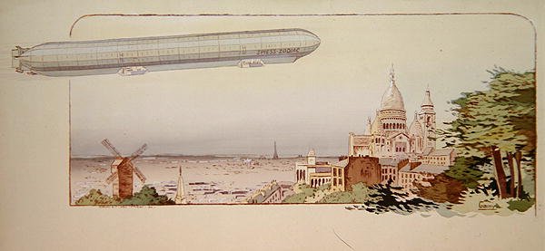 A Aeronave Spiess Zodiac, publicado por Mabileau, Paris de Marguerite (fl.1909 14) Montaut