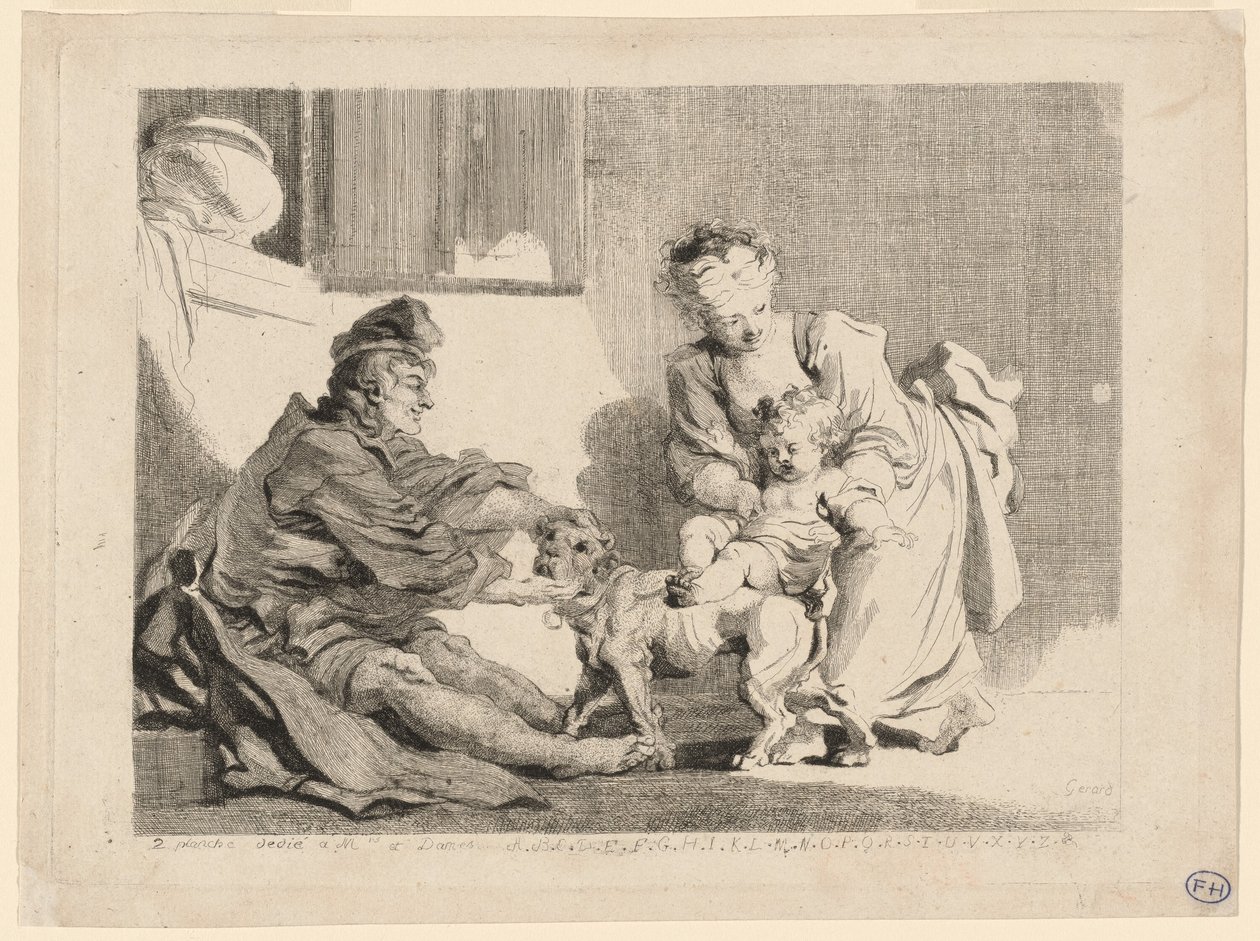 A criança e o buldogue de Marguerite Gerard