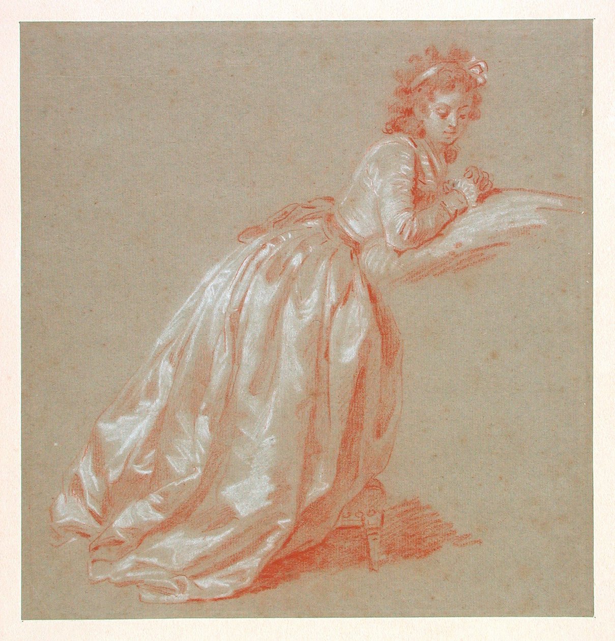 Mulher jovem, ajoelhando-se de Marguerite Gerard