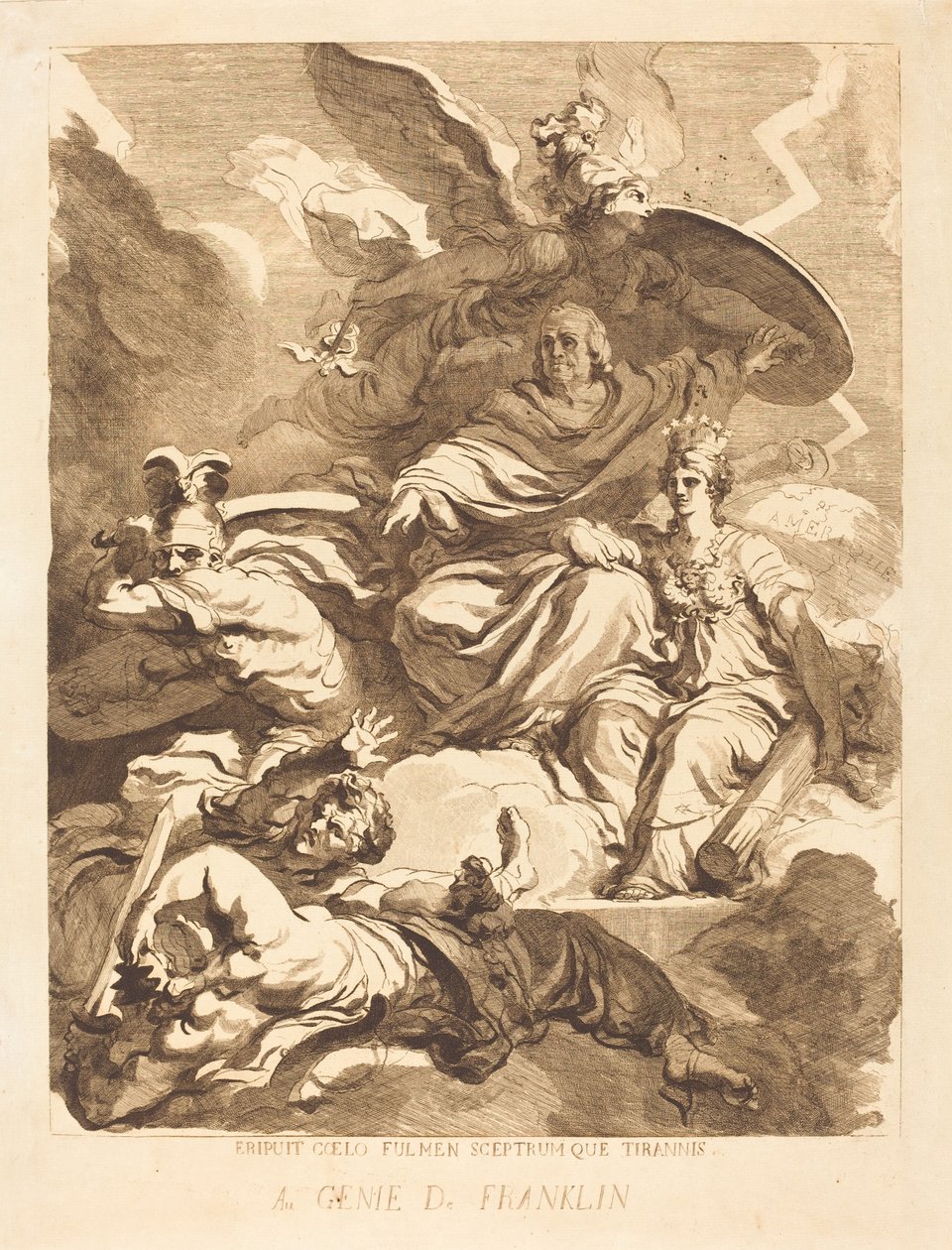 O Gênio de Franklin (Au Génie de Franklin) de Marguerite Gérard after Jean Honoré Fragonard