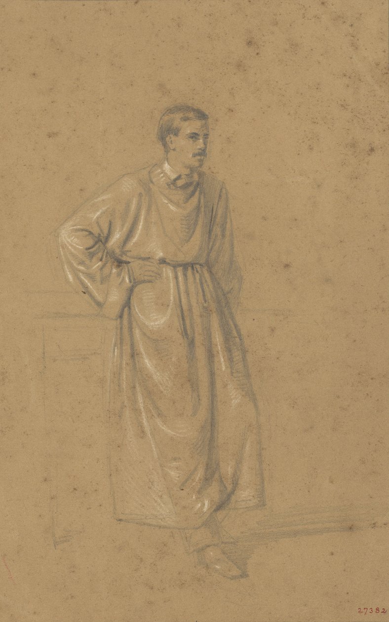 Estudo acadêmico de uma figura masculina de Marià Fortuny