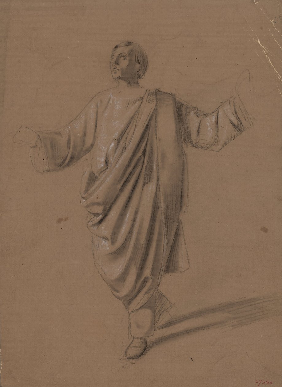Estudo acadêmico de uma figura masculina de Marià Fortuny