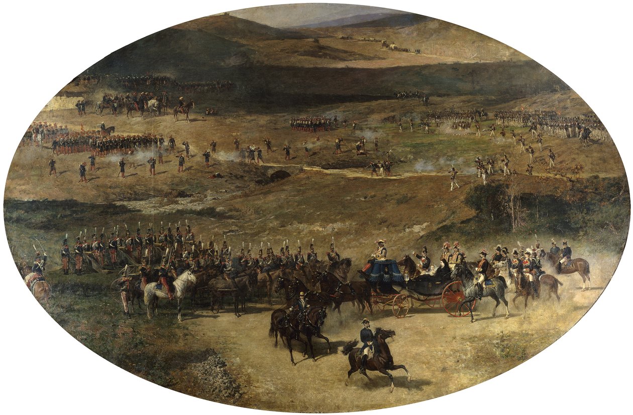 Rainha Maria Christina Revendo as tropas, 1866-1867 de Marià Fortuny
