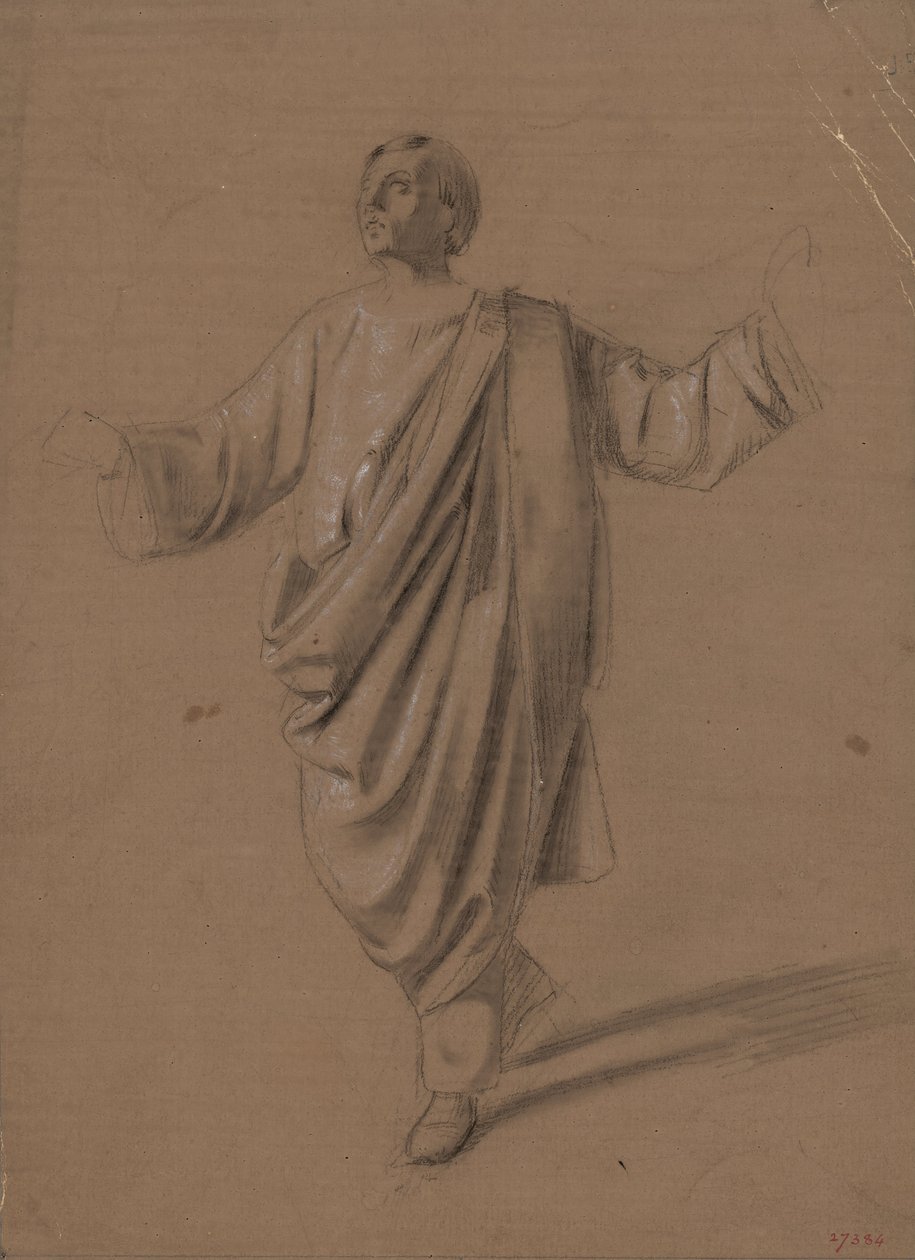 Estudo académico de uma figura masculina de Marià Fortuny Marsal