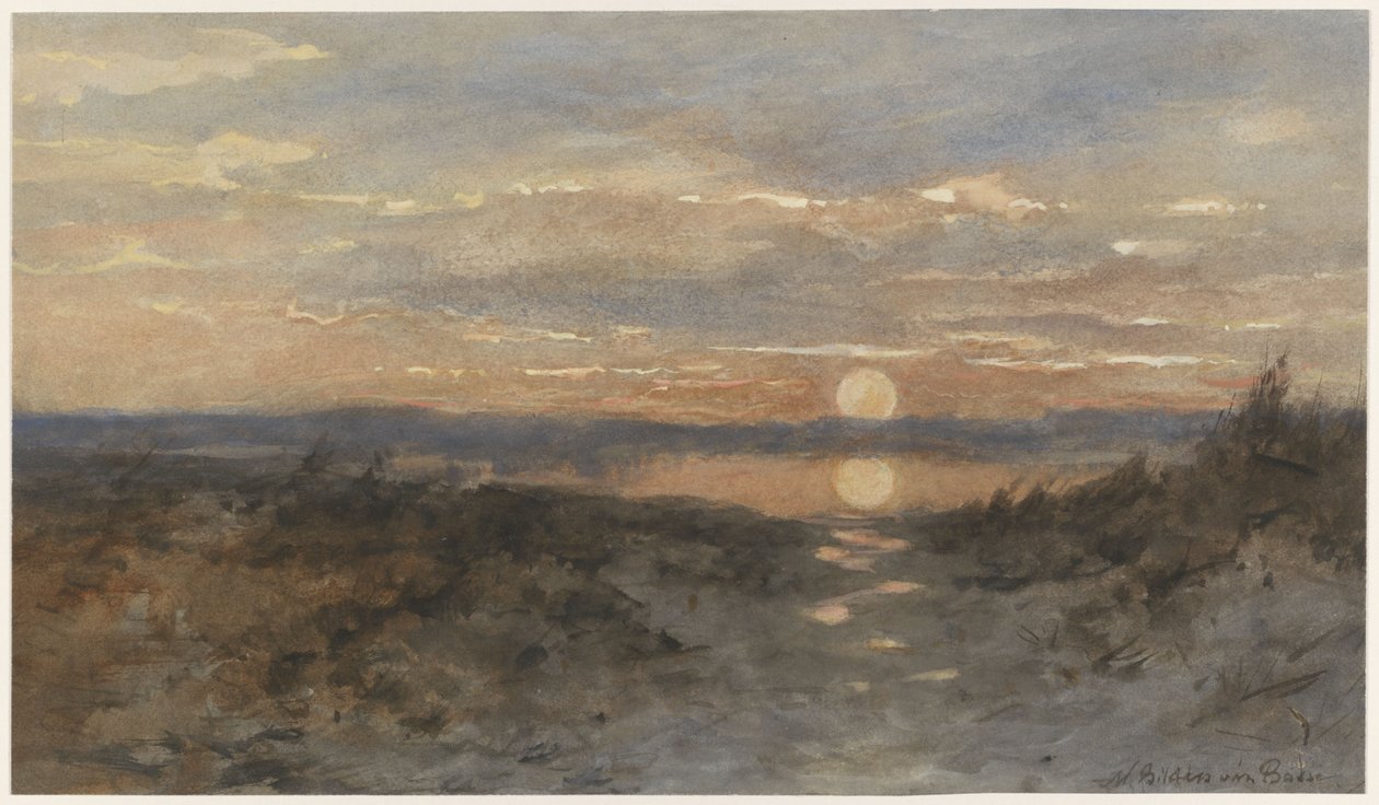 Paisagem com pôr do sol de Maria Bilders van Bosse