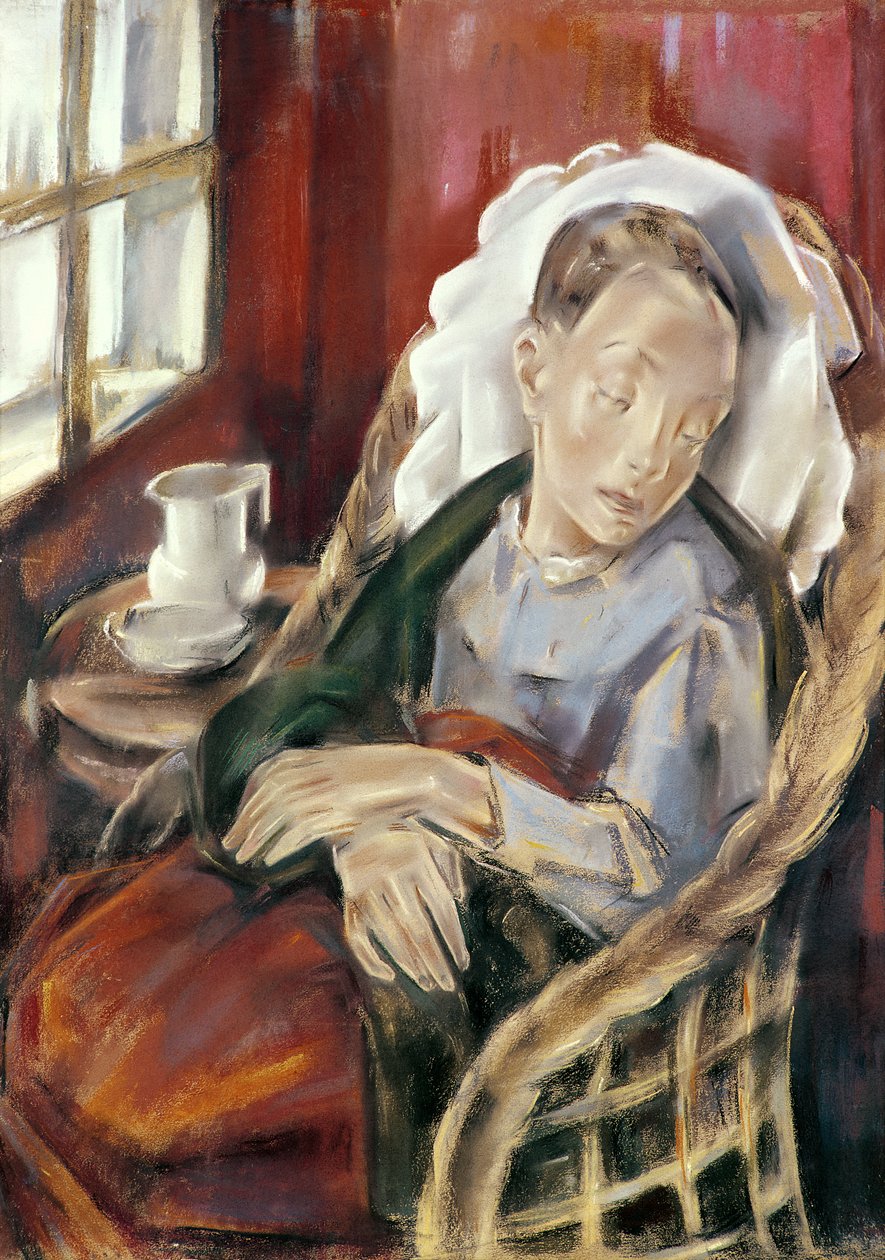 O Convalescente, 1930 (pastel no cartão) de Maria Blanchard