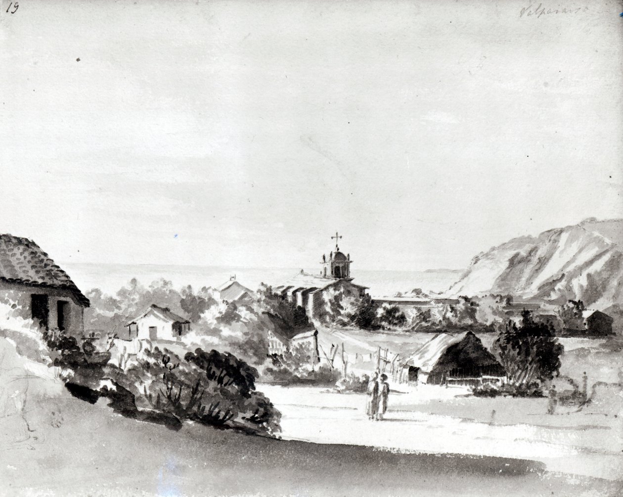 Valparaíso (aguarela sobre papel) de Maria Callcott