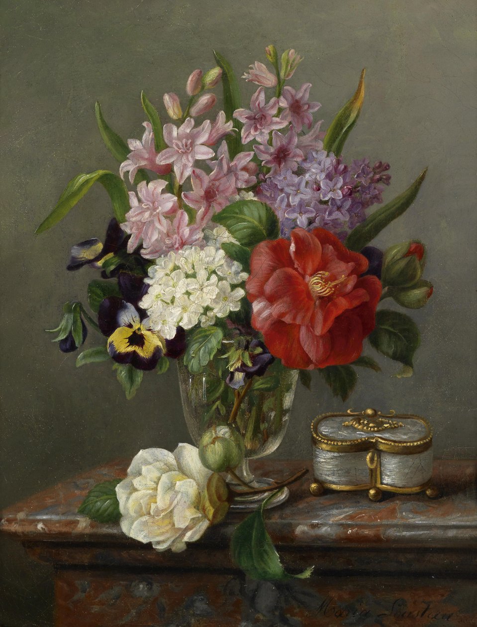 Flores da primavera no vaso de Maria Loustau