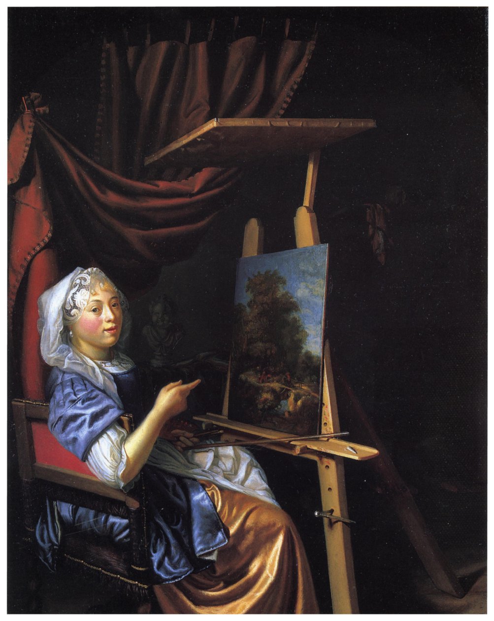 Auto-retrato em seu cavalete de Maria Schalcken