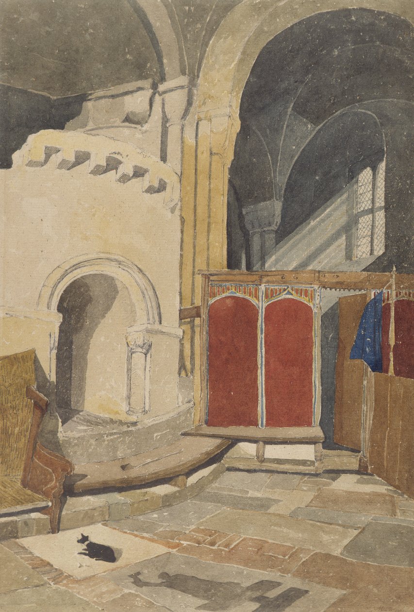 Norwich Cathedral, Ambulatory (wc com caneta e tinta no papel) de Maria Turner