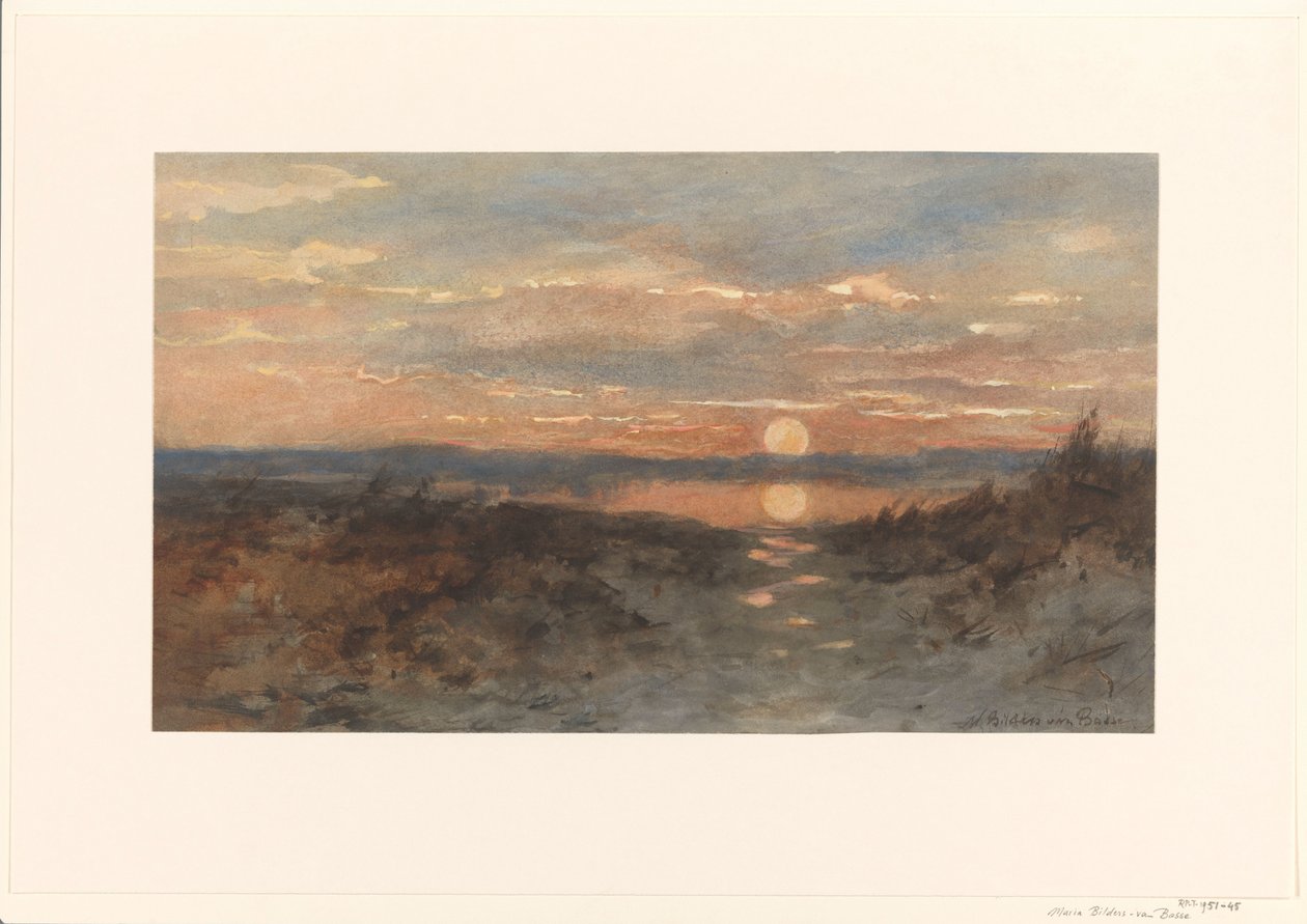 Paisagem com pôr-do-sol de Maria Bilders van Bosse