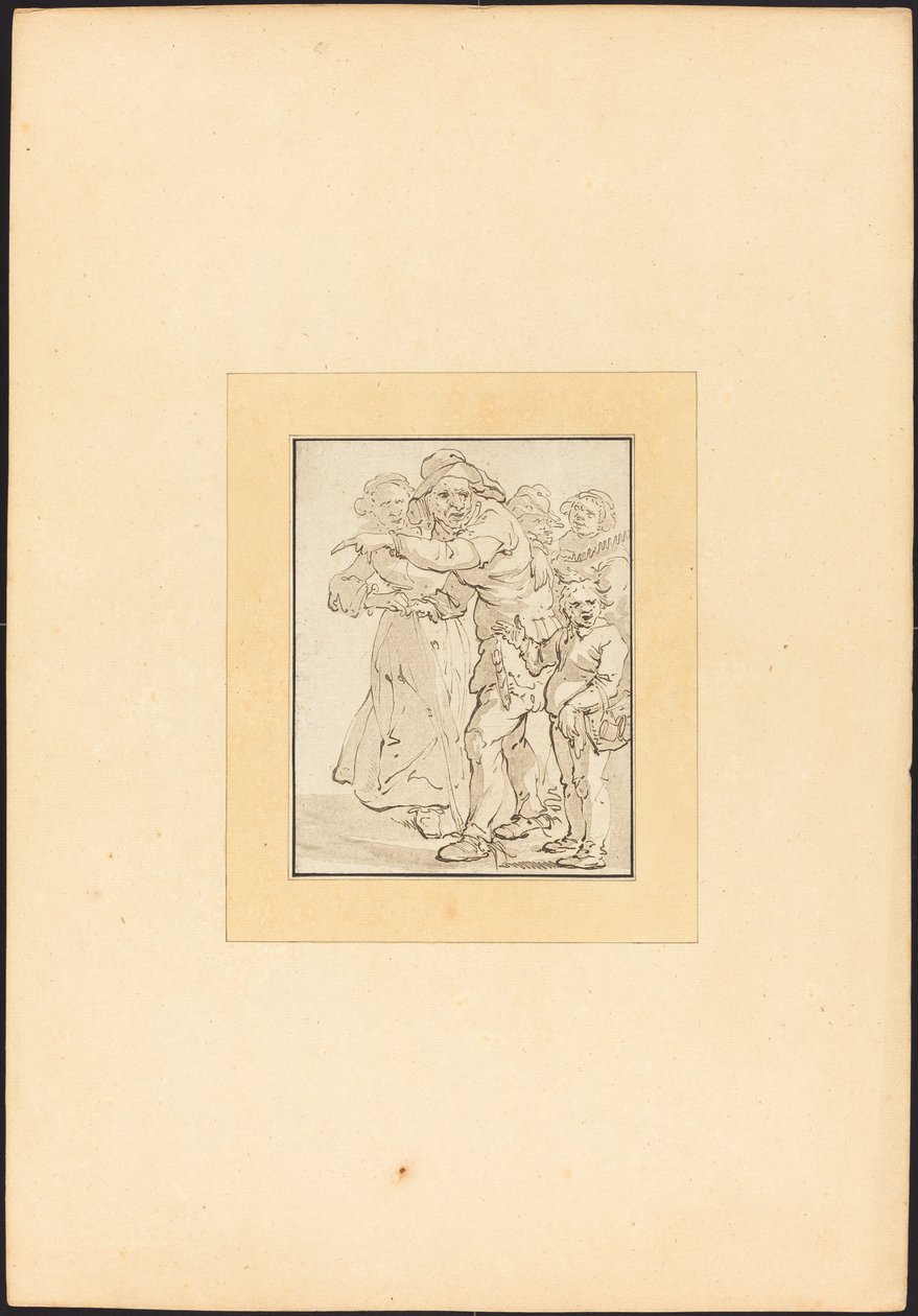 Velho apontando para a esquerda de Maria Catharina Prestel after Adriaen Pietersz van de Venne
