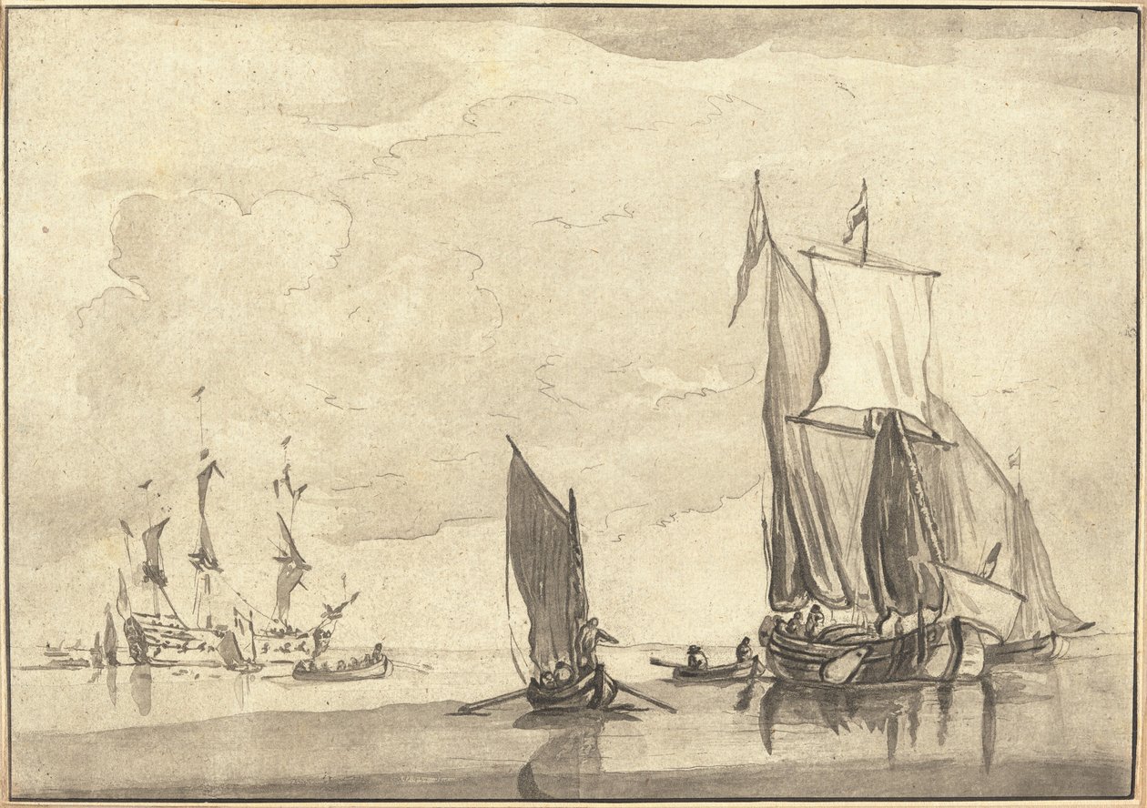 Seascape de Maria Catharina Prestel after Willem van de Velde the Younger