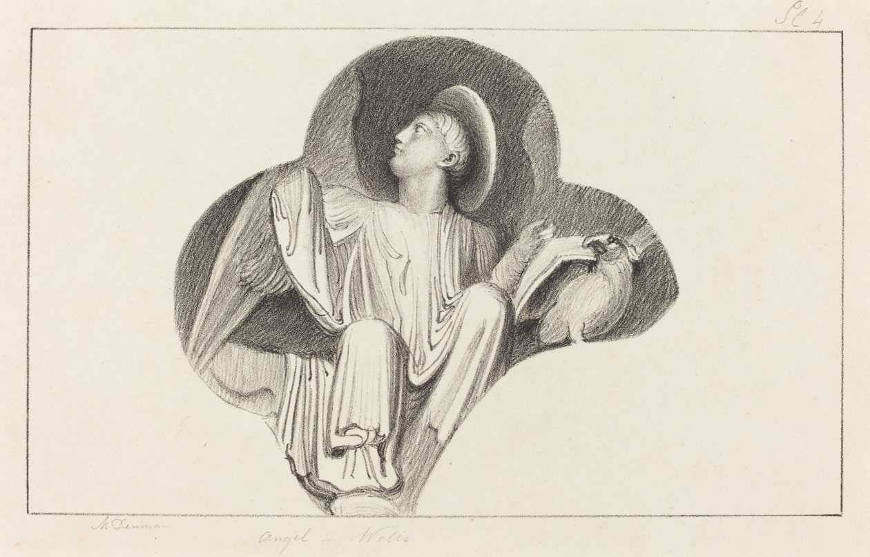 Um anjo, da Catedral de Wells de Maria Denman after John Flaxman