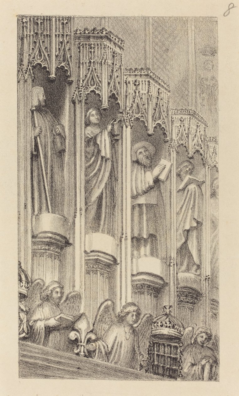 Estátuas na arquitetura da Capela de Henrique VII, Abadia de Westminster de Maria Denman after John Flaxman