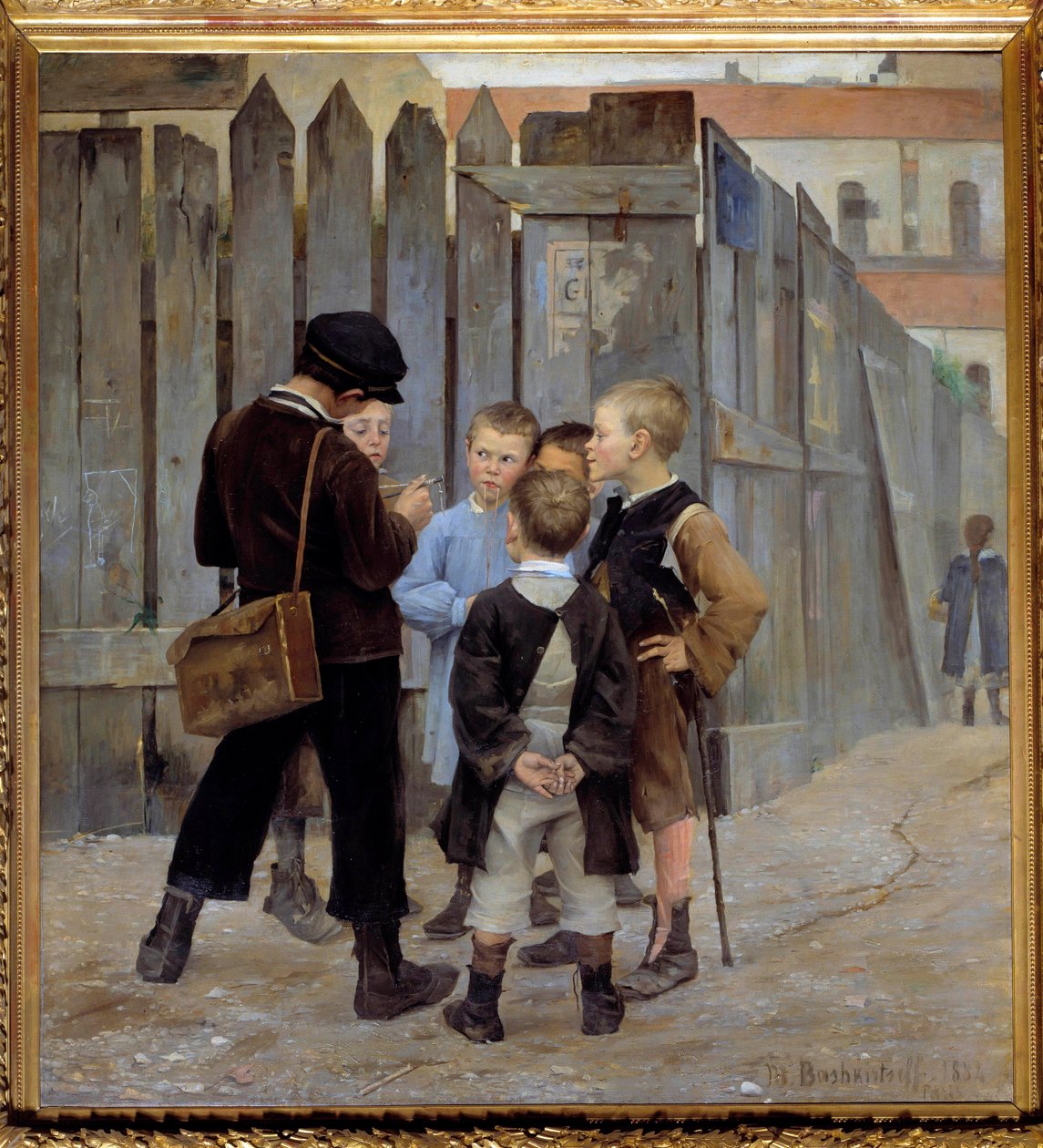 Uma reunião de conspiração de crianças. Pintura de Maria Konstantinovna Bashkirtseva (Bashkirtseff) (1860-1884) 1884 Sol. 1,9x1,7 m Paris, musee d