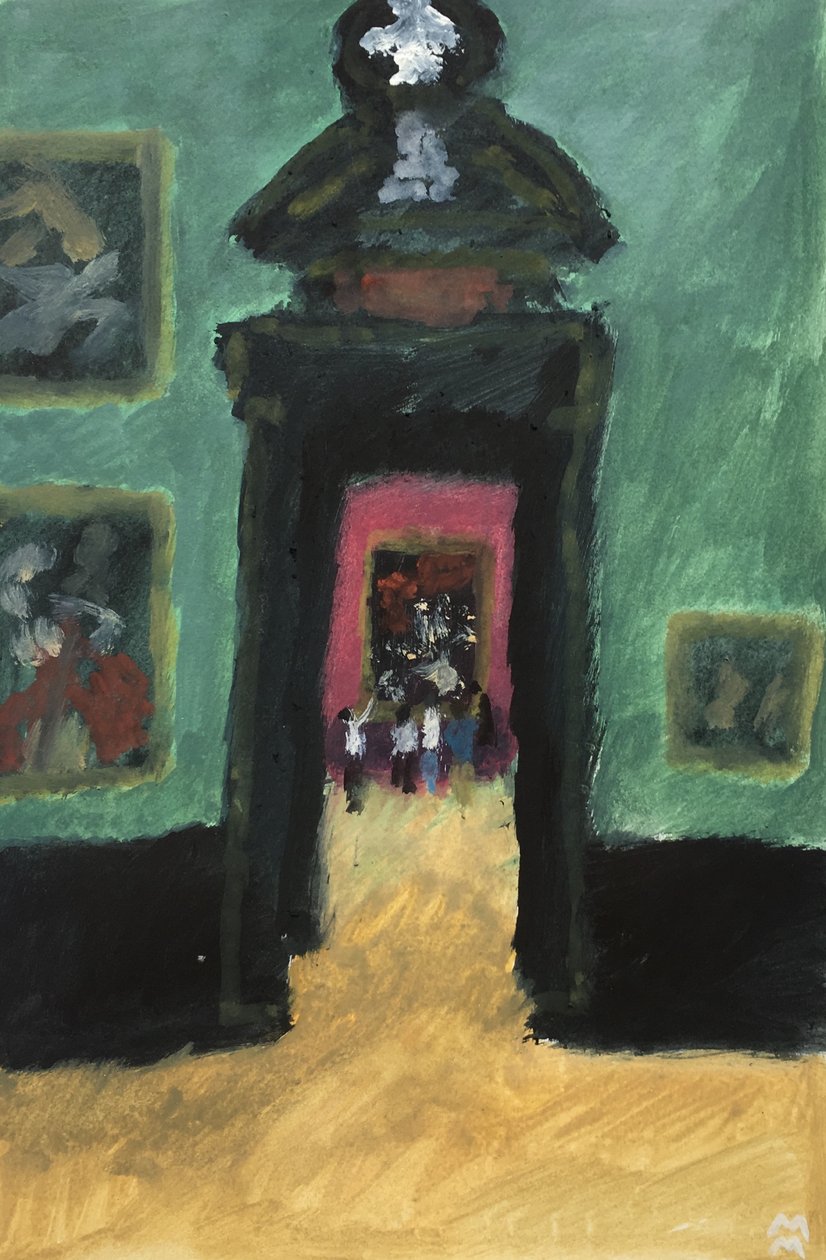 Sala Verde do Museu de Viena, 2019 (óleo sobre papel) de Maria Magenta