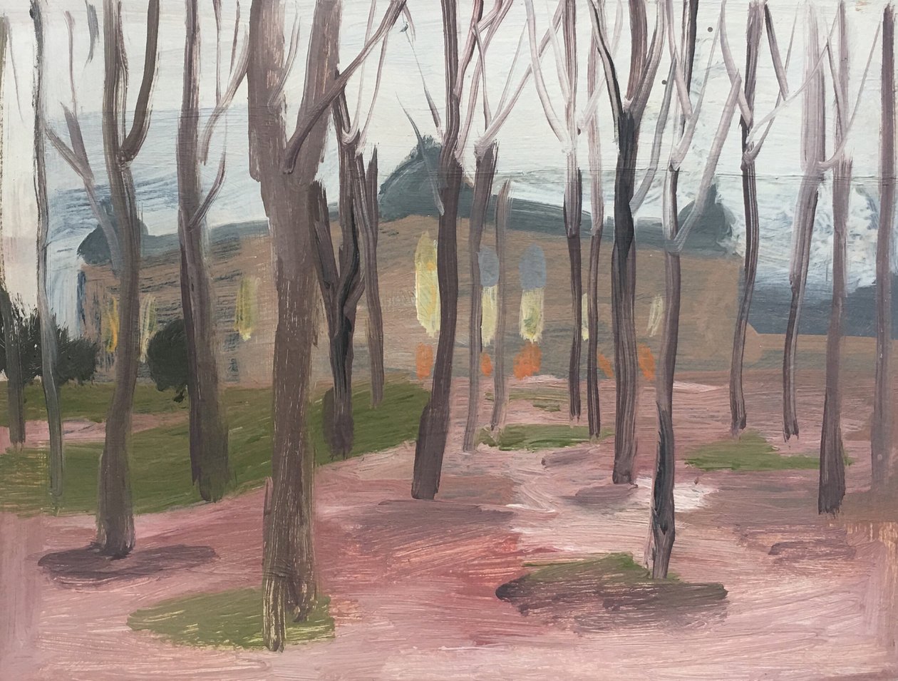 O Petit Palais no inverno II, 2019 (óleo sobre papel) de Maria Magenta