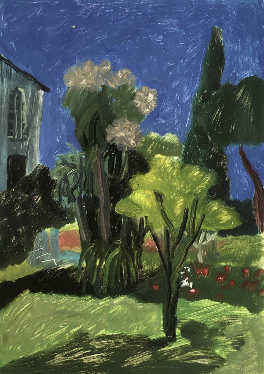 Jardim turco, 2019 (óleo sobre papel) de Maria Magenta