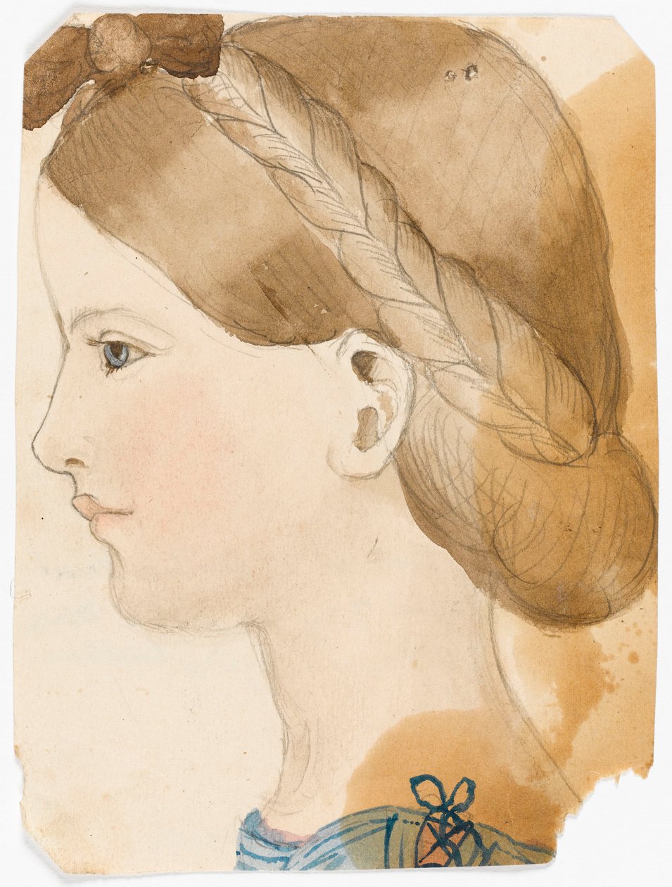 Retrato de M Rose Herschel com 7 anos (1851) pela sua irmã Maria, com 11 anos de Maria Sophia Herschel