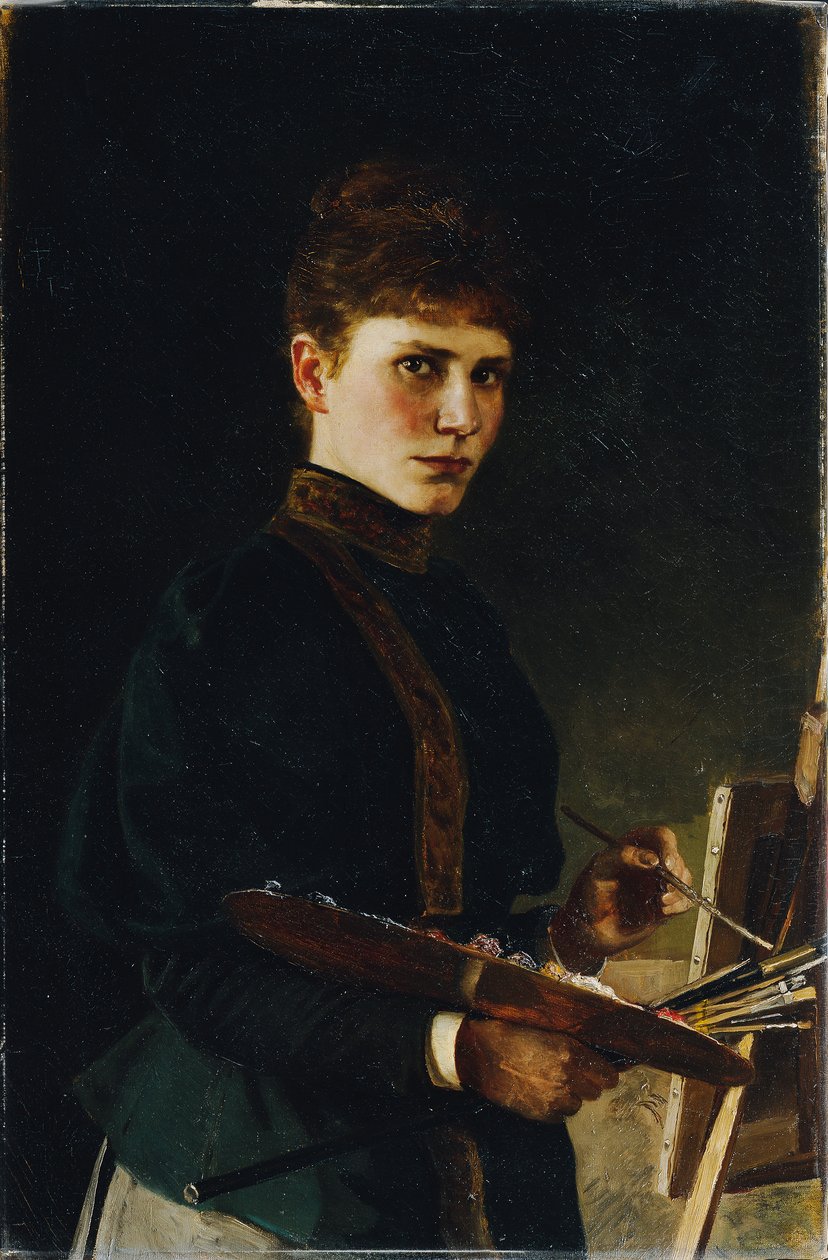 Auto-retrato no cavalete de Maria Wunsch