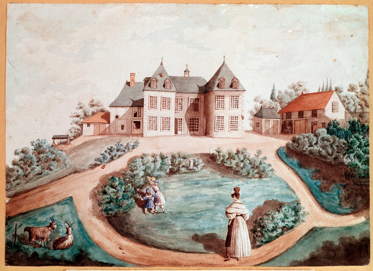 Um castelo em Touraine. Ilustração para O Lírio do Vale por Balzac. (Desenho de Maria du (attr. to) Fresnay