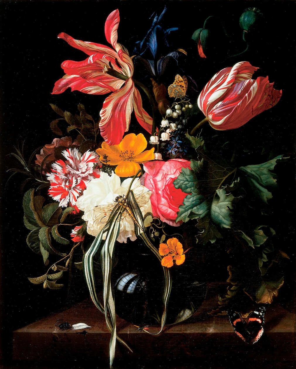 Natureza morta de flores de Maria van Oosterwijck