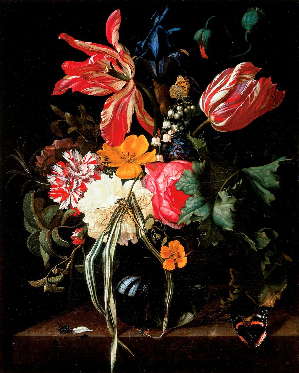 Natureza morta de flores de Maria van Oosterwijck