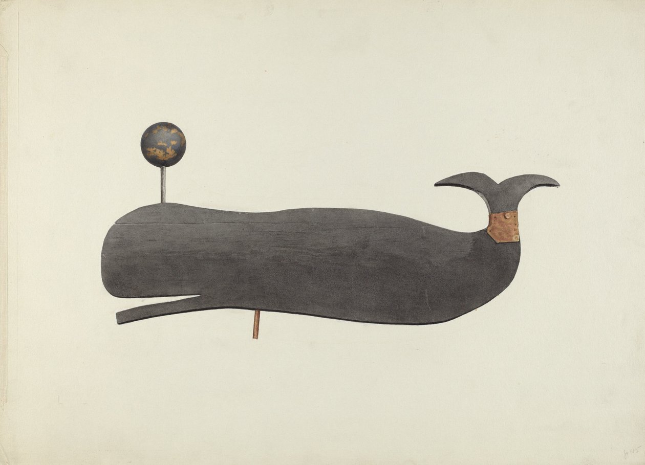 Whale Weather Vane, c. 1938. de Marian Page